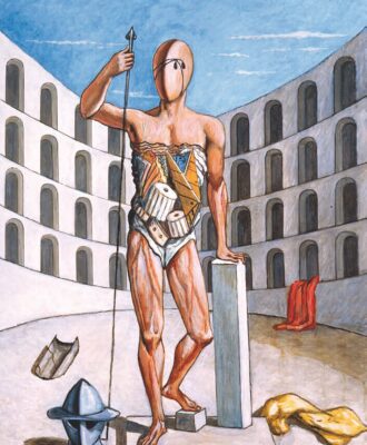 Giorgio de Chirico, El enigma del pensador (1914, aprox.)